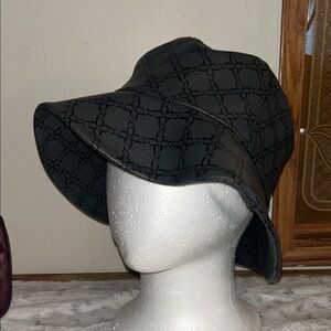 Nine West Vegan Leather Lattice Pattern Bucket Hat